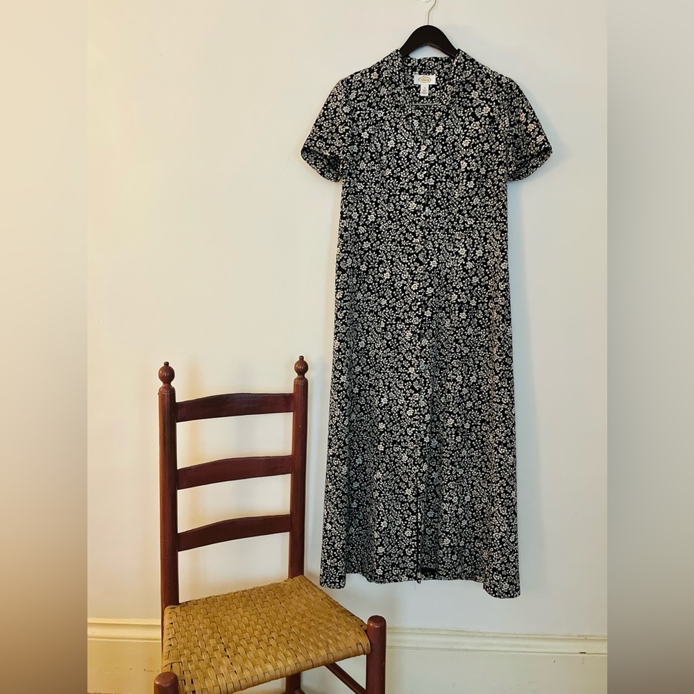 Talbots Button Up Coverall Floral Dress